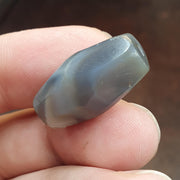 Antique AfricanFaceted gray blue agate bead