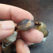 Antique AfricanFaceted gray blue agate beads Bracelet