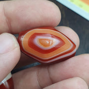 2 Red Agate himalayan tibetan agate carnelian beads