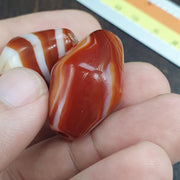 2 Red Agate himalayan tibetan agate carnelian beads
