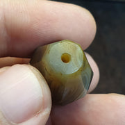 Antique Rare 27.9mm Tabular Hexagonal Banded Agate Chung Agate Bead