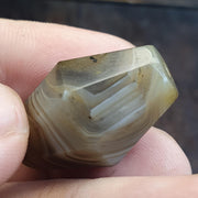 Antique Rare 27.9mm Tabular Hexagonal Banded Agate Chung Agate Bead