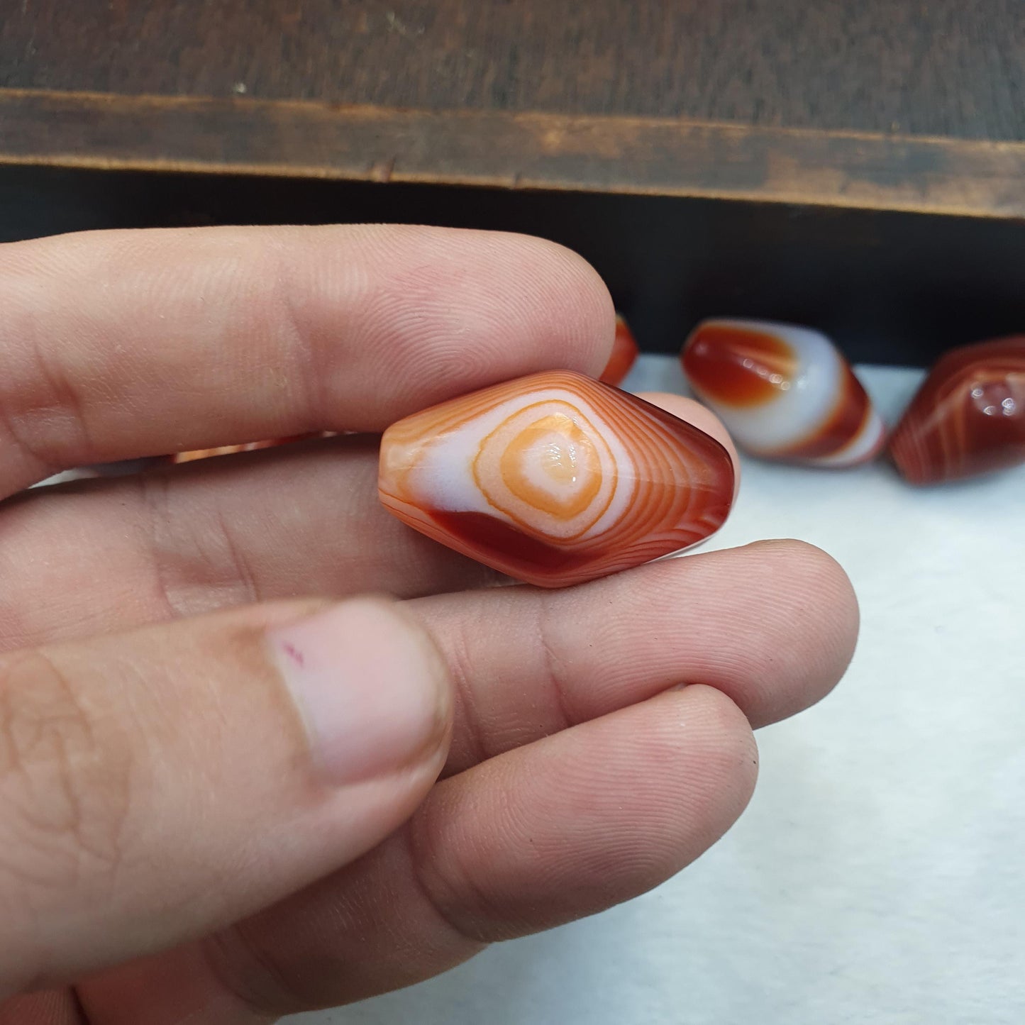 Himalayan red agate beads lot – tibetan carnelian beads, eye agate beads