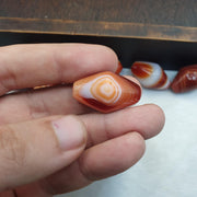 Himalayan Red Agate Beads Lot – Tibetan Carnelian Beads, Eye Agate Beads