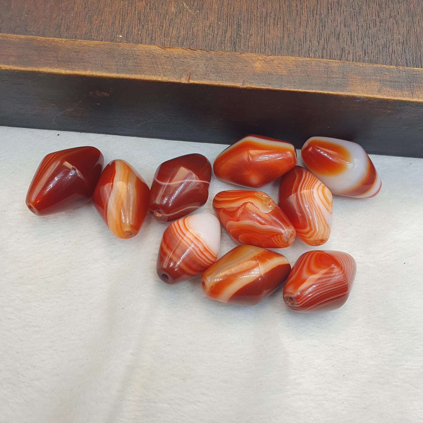 Himalayan red agate beads lot – tibetan carnelian beads, eye agate beads