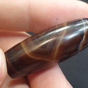 Himalayan Tibetan Agate Suleimani Bead with Natural Eye Pattern, Agate Beads for Meditation Malas, Spiritual Healing, Protective Amulet