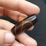 Himalayan Tibetan Agate Suleimani Bead with Natural Eye Pattern, Agate Beads for Meditation Malas, Spiritual Healing, Protective Amulet