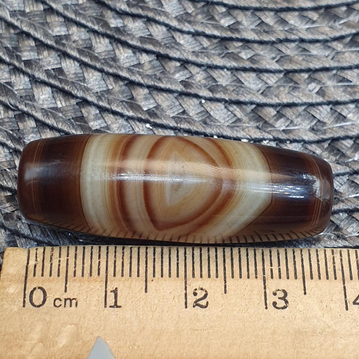 Natural Eye Himalayan Agate Bead 39mm Genuine Tibetan Bandit Agate Healing Stone Agate Beads for Meditation Malas, Protective Amulet