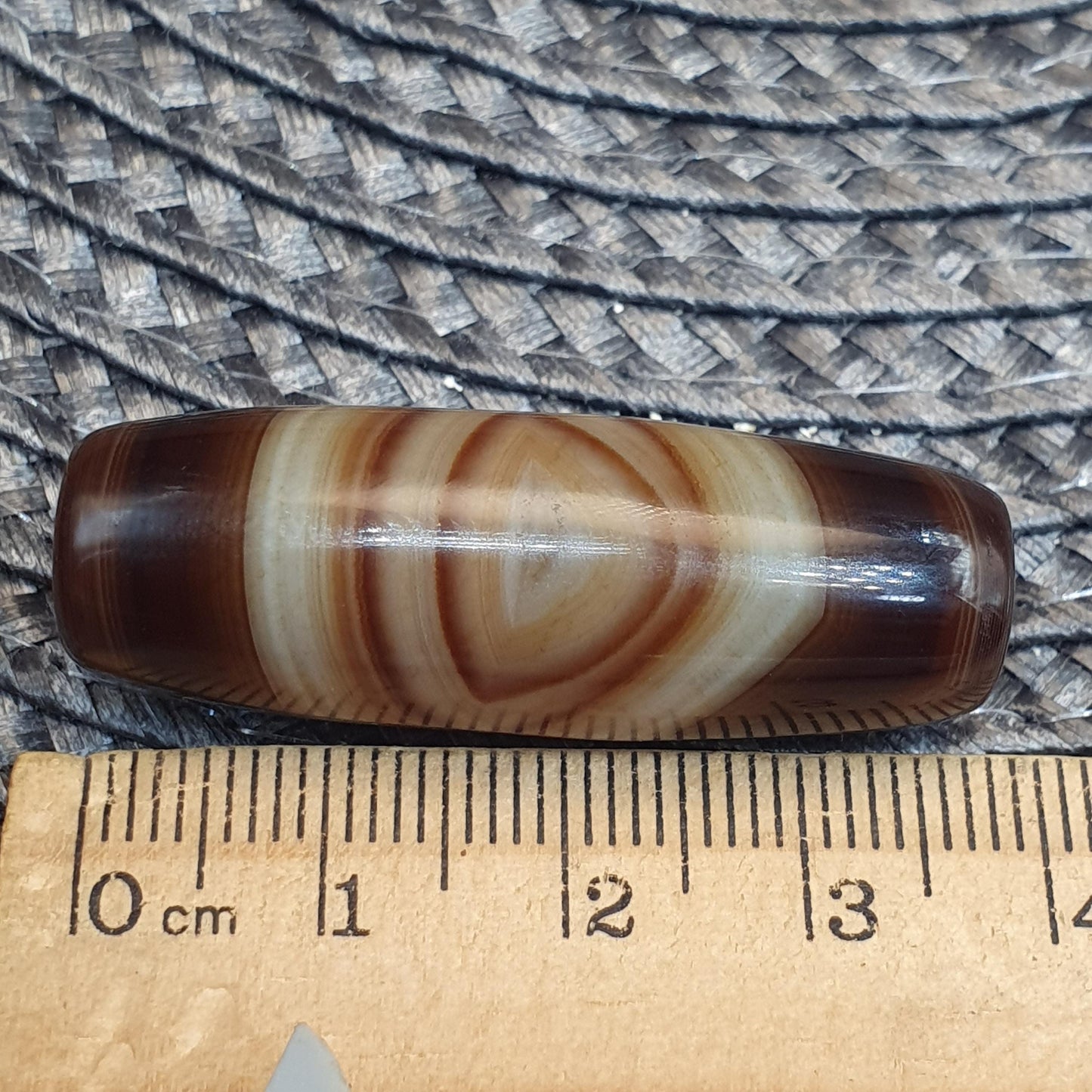 Natural Eye Himalayan Agate Bead 39mm Genuine Tibetan Bandit Agate Healing Stone Agate Beads for Meditation Malas, Protective Amulet