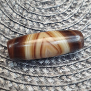 East Oasis Natural Eye Himalayan Agate Bead 39mm - Genuine Tibetan Banded Agate