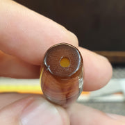 Natural Peak Line Himalayan Agate Bead 41mm Genuine Tibetan Banded Amulet Healing Stone Agate Beads for Meditation Malas, Protective Amulet