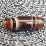Vintage Tibetan Agate Bead 40mm Natural Triangle Eye Banded Amulet Healing Stone Agate Beads for Meditation Malas