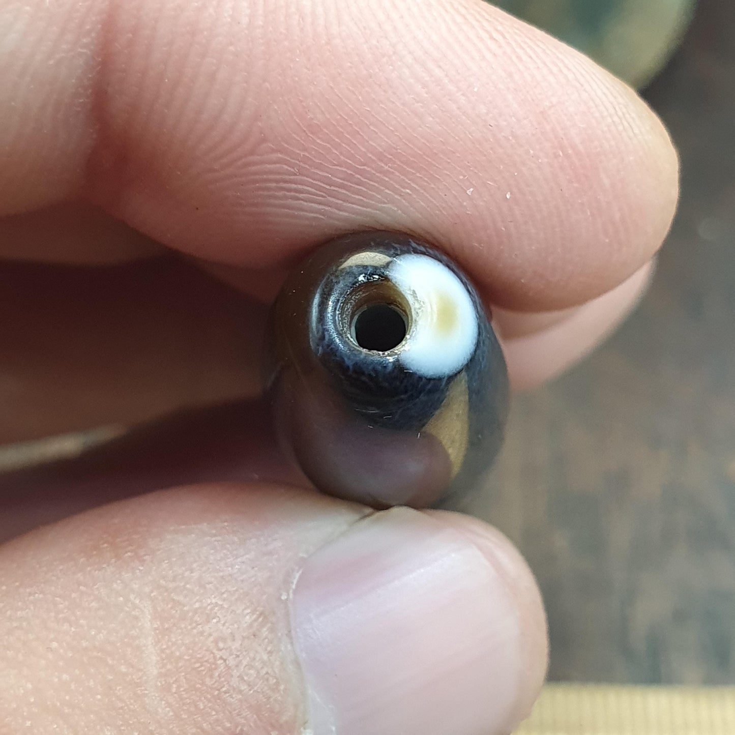 Large Tibetan Agate Bead 55mm, Natural Banded Sulemani Agate, Himalayan Protection Amulet Agate Beads for Meditation Malas
