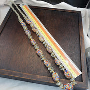 Vintage Murano Style Millefiori Art Glass Bead Necklace Confetti Speckled