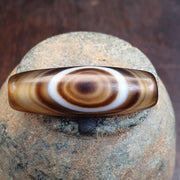 Himalayan Indo Tibetan rare Patterns pure Natural Eyes Banded Agate Amulet, Bead Pendant