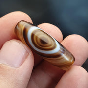 Himalayan Indo Tibetan rare Patterns pure Natural Eyes Banded Agate Amulet, Bead Pendant
