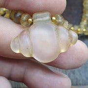 Himalayan Quartz Crystal Necklace, Carved Quartz Turtle Pendant, Frosted Clear Quartz, Spiritual Crystal Jewelry, meditation & energy