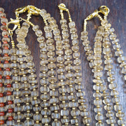 Lot 10 Himalayan Tibetan Quartz Necklace Carved Pendant with Carnelian Spacer Beads, Spiritual Jewelry, Sacred Protection .