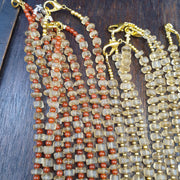 Lot 10 Himalayan Tibetan Quartz Necklace Carved Pendant with Carnelian Spacer Beads, Spiritual Jewelry, Sacred Protection .