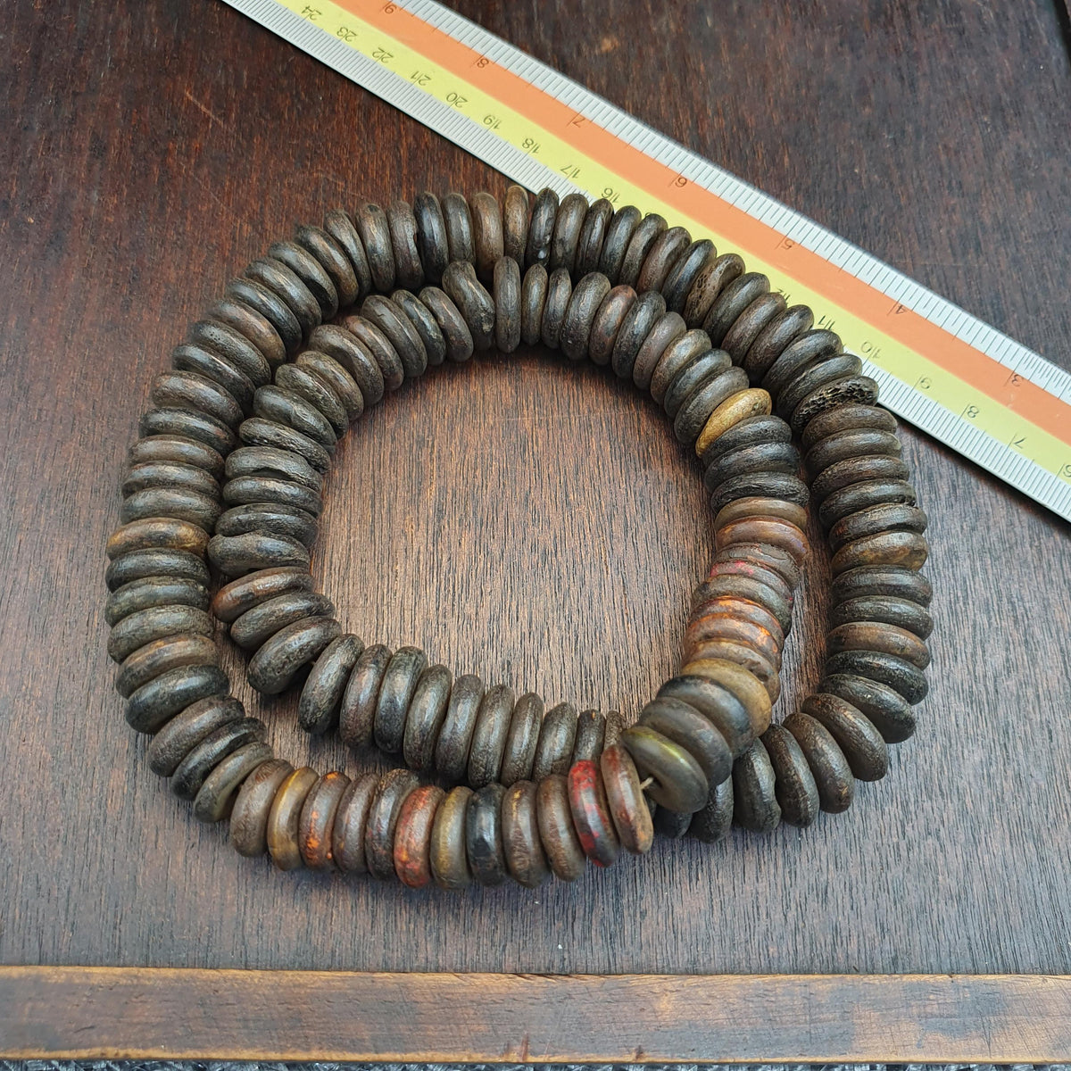 Vintage Tibetan Yak Bone (Buffalo) Beads Beaded Necklace 16mm long Strand