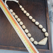 Rare Antique African Bead Necklace - Large Chunky White Boho Statement Choker| Handcrafted Ethnic Tribal Jewelry Collectibles