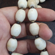 Rare Antique African Bead Necklace - Large Chunky White Boho Statement Choker| Handcrafted Ethnic Tribal Jewelry Collectibles