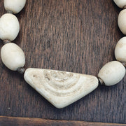 Rare Antique African Bead Necklace - Large Chunky White Boho Statement Choker| Handcrafted Ethnic Tribal Jewelry Collectibles