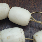 Rare Antique African Glass Trade Beads Lot of 5 - Vintage Opaque White Pigeon Egg Beads