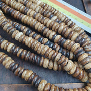 Vintage tibetan yak bone (buffalo) beads beaded necklace 10mm