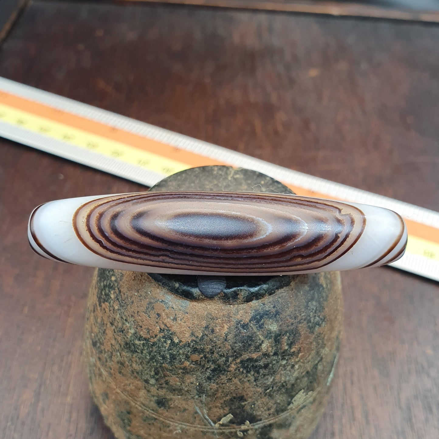 Huge Vintage old himalayan indo tibetan eye agate bead Himalayan Indo Tibetan rare Patterns pure Natural Eyes Banded Agate Amulet,