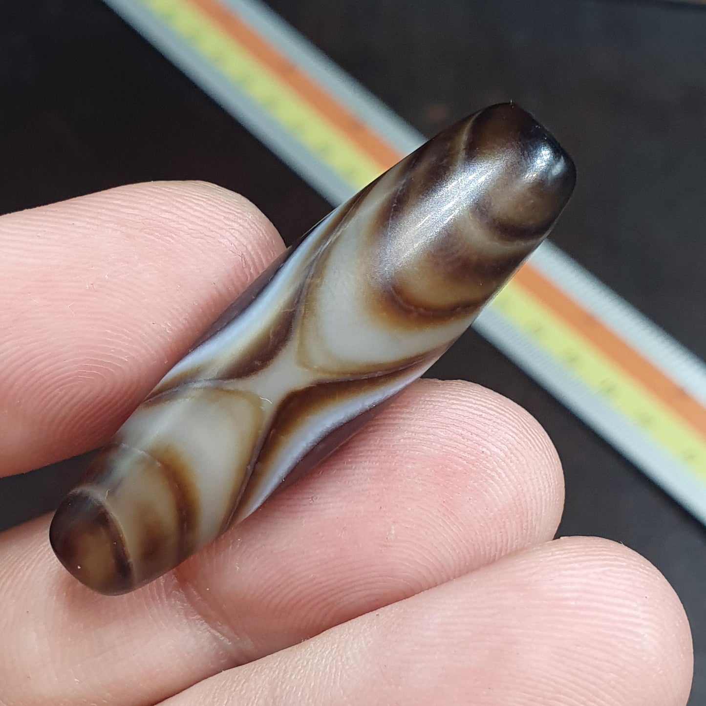Vintage old himalayan indo tibetan eye agate bead Himalayan Indo Tibetan rare Patterns pure Natural Eyes Banded Agate Amulet,