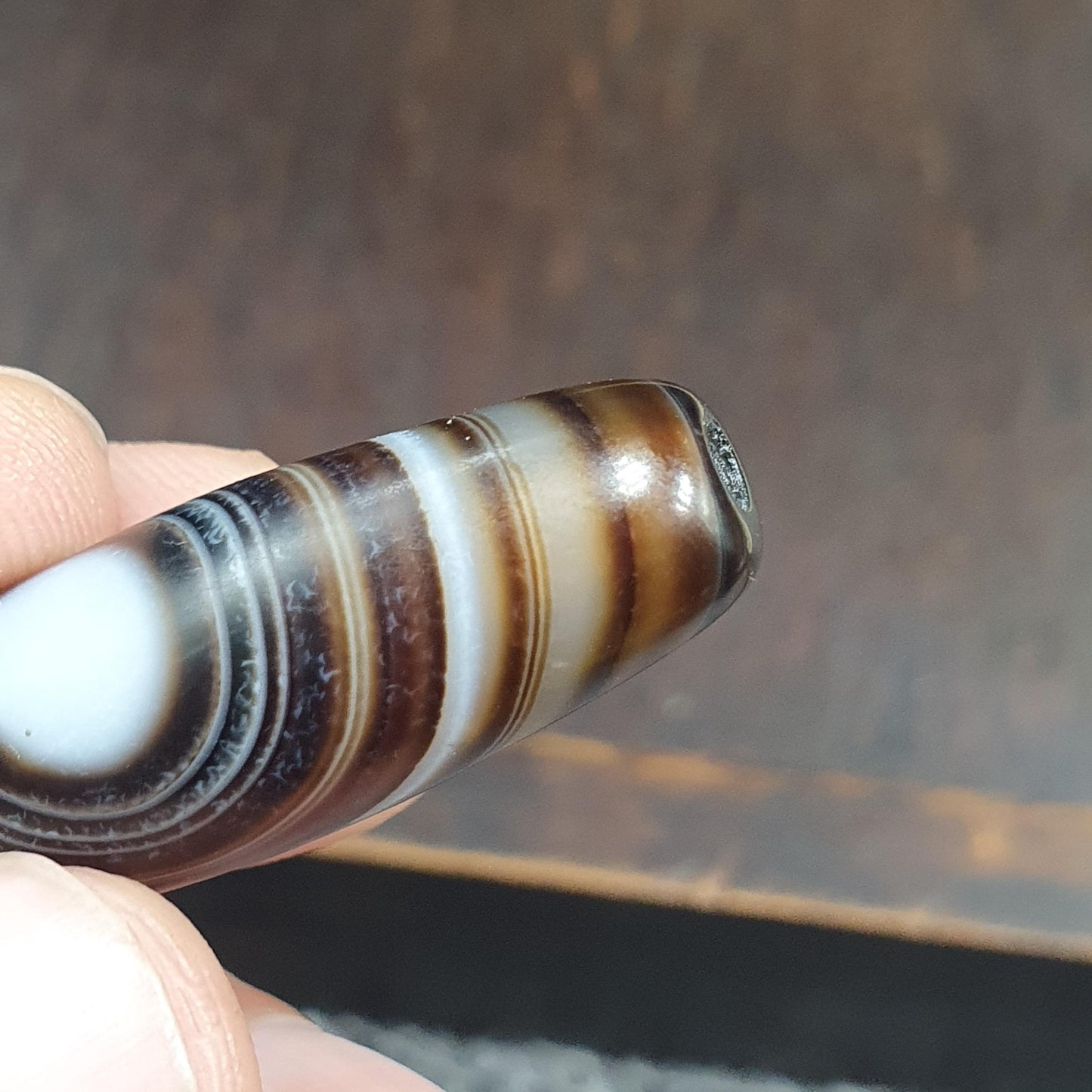 Vintage old himalayan indo tibetan eye agate bead Himalayan Indo Tibetan rare Patterns pure Natural Eyes Banded Agate Amulet,