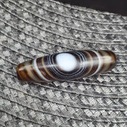 Vintage Old Himalayan Indo Tibetan Eye Agate Bead Himalayan Indo Tibetan Rare Patterns Pure Natural Eyes Banded Agate Amulet