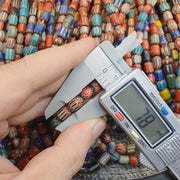 Vintage Chevron Trade Bead Necklace, 24 Inch African Glass Beads Strand
