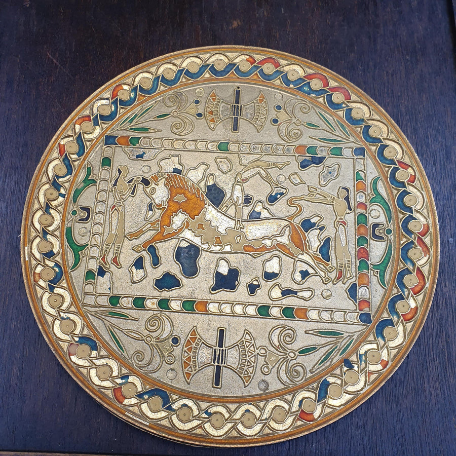 Vintage Minoan Bull Leaper Gold color Greek Mythology Knossos Labrys Double Axe