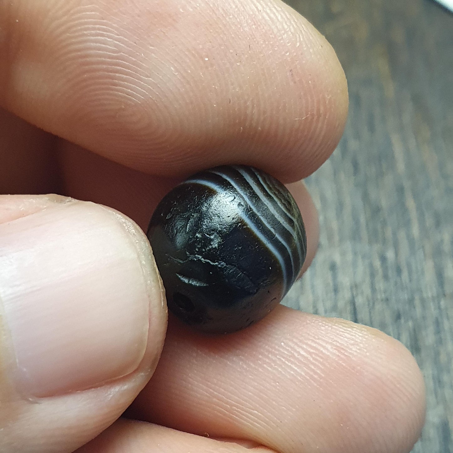 Ancient yemeni middle eastern agate natural pattern Antique agate bead amulet