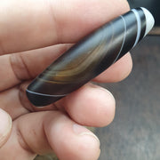 Natural Himalayan Tibetan Agate Bead 50mm Dragon Eye Pattern Banded Amulet Healing Stone Agate Beads for Meditation Malas