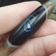 Natural Himalayan Tibetan Agate Bead 54.6mm Dragon Eye Pattern Banded Amulet Healing Stone Agate Beads for Meditation Malas