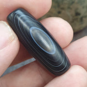 Natural Himalayan Tibetan Agate Bead 36mm Dragon Eye Pattern Banded Amulet Healing Stone Agate Beads for Meditation Malas