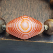 Himalaya Goat Eye, Vintage Tibetan Bracelet | Suleimani Agate And Yak Bone | Stretch Single-Strand