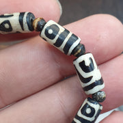 Himalaya Goat Eye, Vintage Dzi Bracelet, Multi-Color Agate Focal |  Beads | Elastic Fit