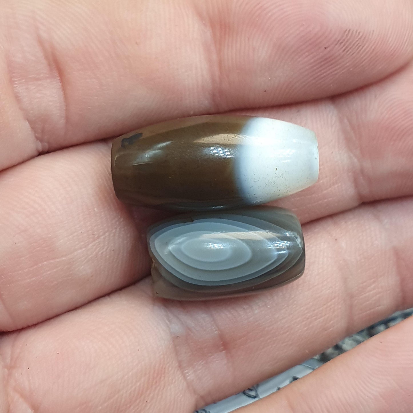 Lot 2 yemeni Agate Black Agate Beads Soleimani Agate Beads
