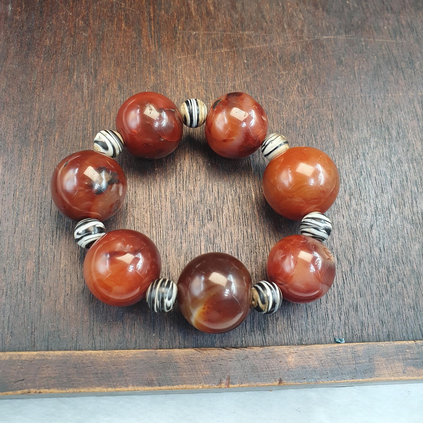 Huge Size Antique african middle eastern carnelian yemeni agate beaded bracelet