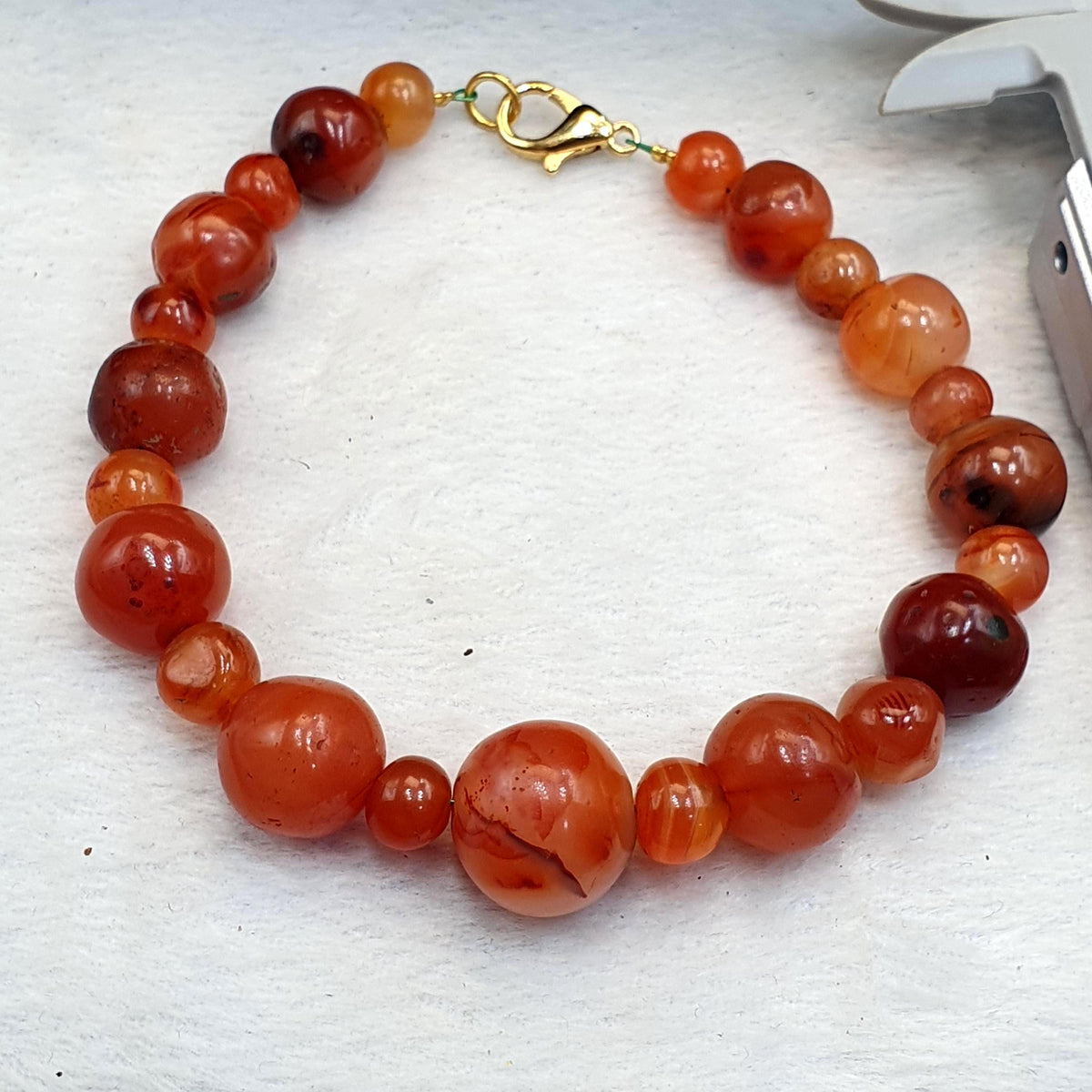 Antique african middle eastern carnelian yemeni agate beaded bracelet