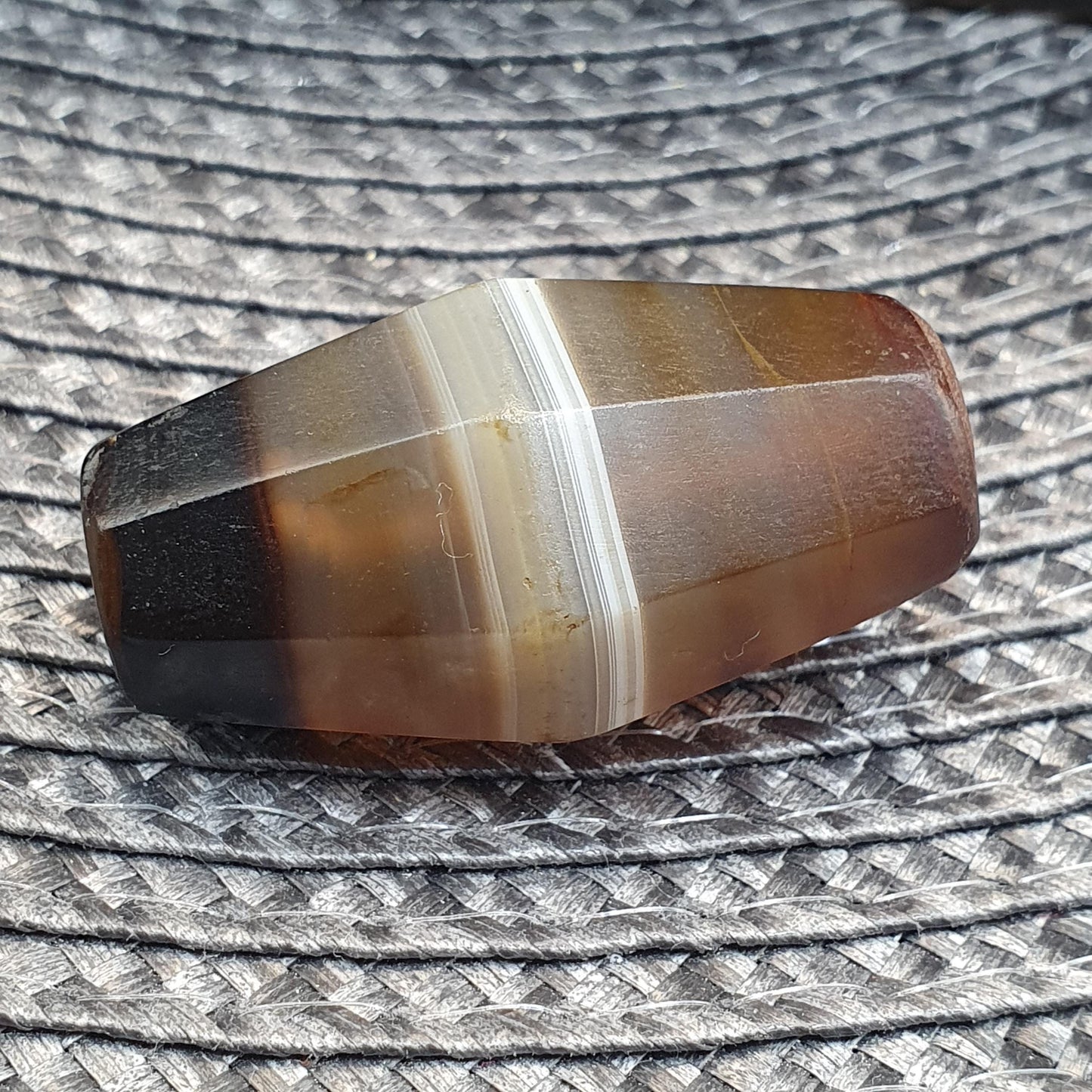 Antique Yemeni Agate Bead 42mm Ancient Banded Sulemani Large Tribal Focal Bead