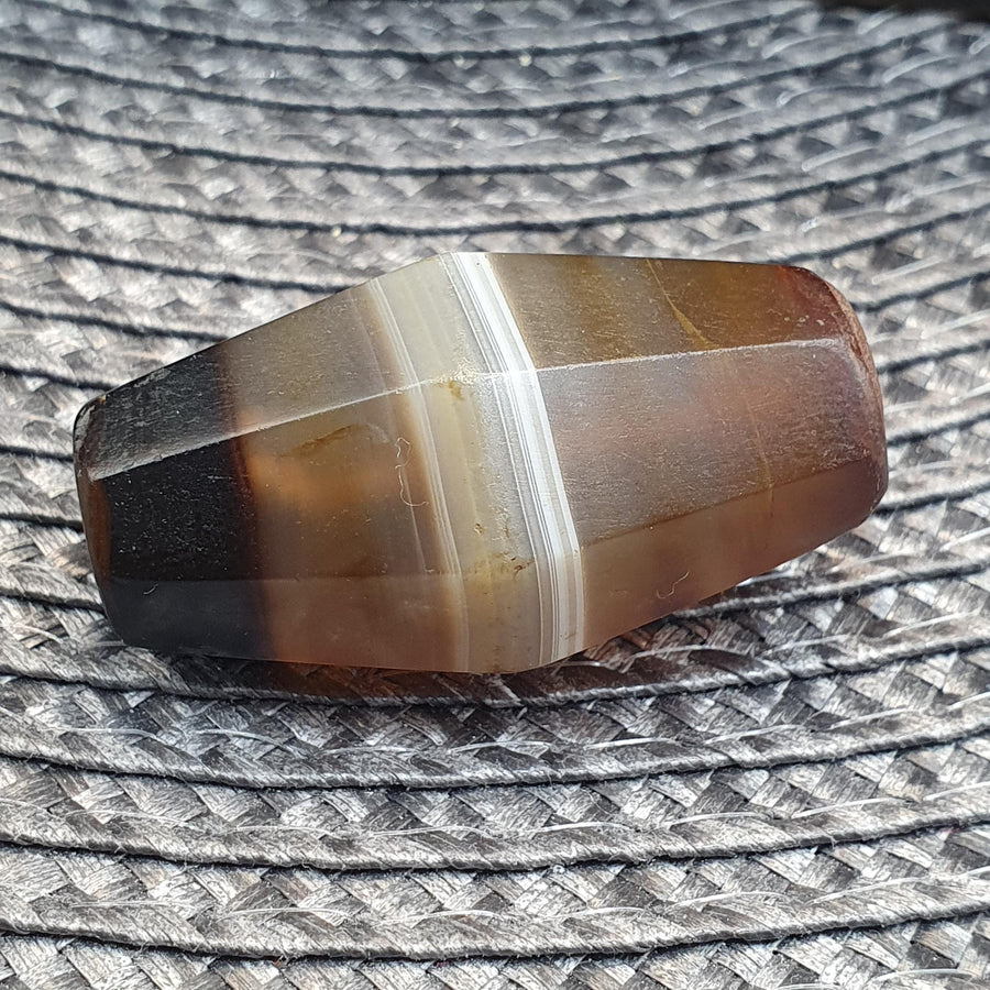 Antique Yemeni Agate Bead 42mm Ancient Banded Sulemani Large Tribal Focal Bead