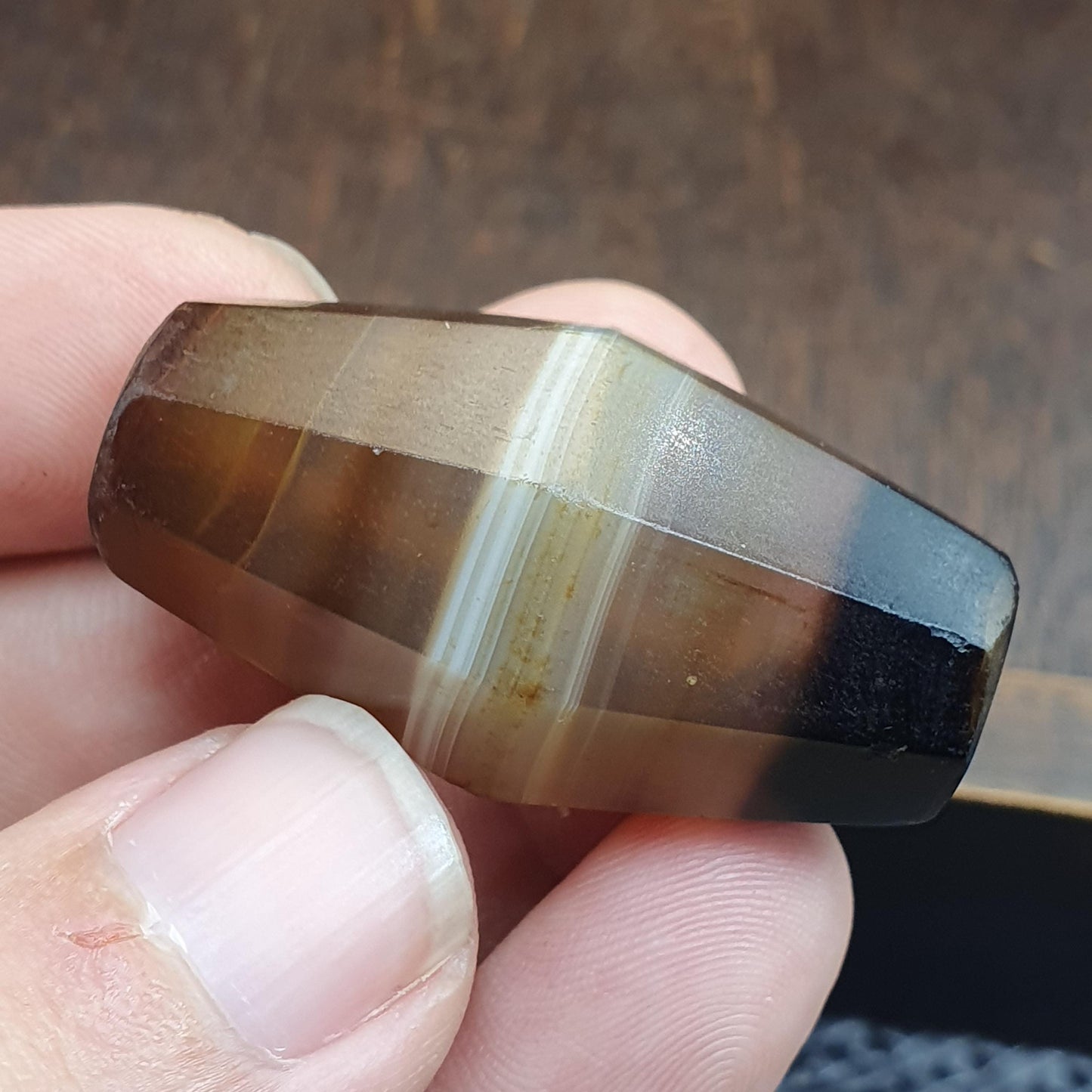 Antique Yemeni Agate Bead 42mm Ancient Banded Sulemani Large Tribal Focal Bead