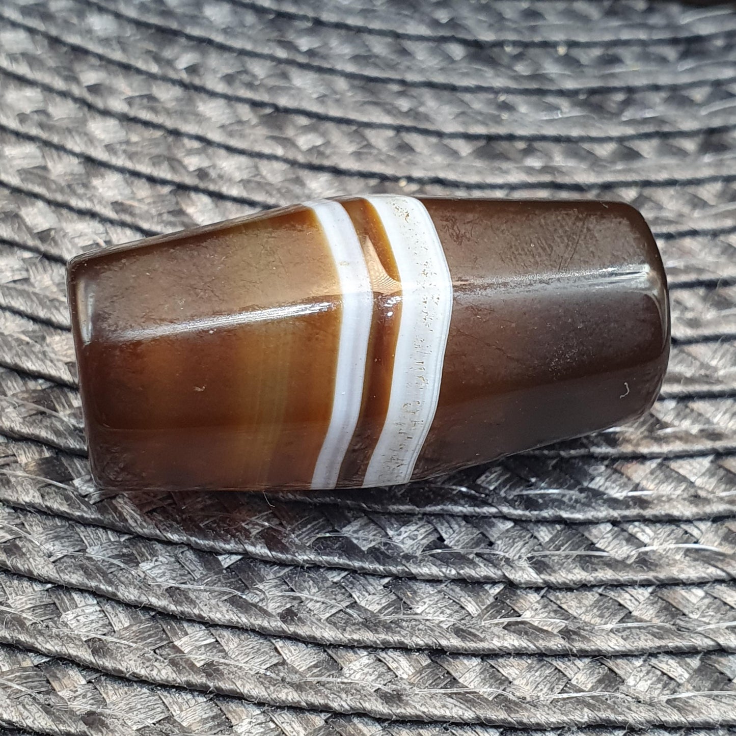 Antique Yemeni Agate Bead 38.4mm Ancient Banded Sulemani Large Tribal Focal Bead