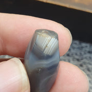 Antique AfricanFaceted gray blue agate bead