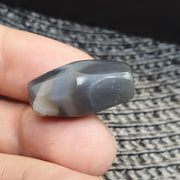 Antique AfricanFaceted gray blue agate bead